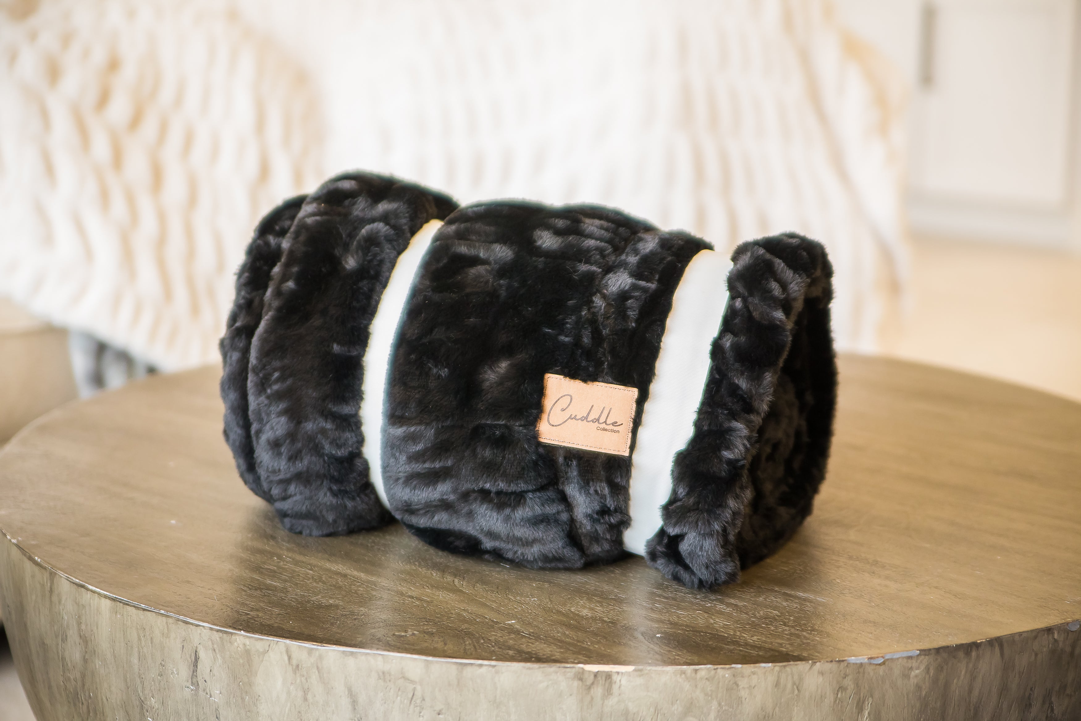 Black Luxury Faux Rabbit Fur Blanket