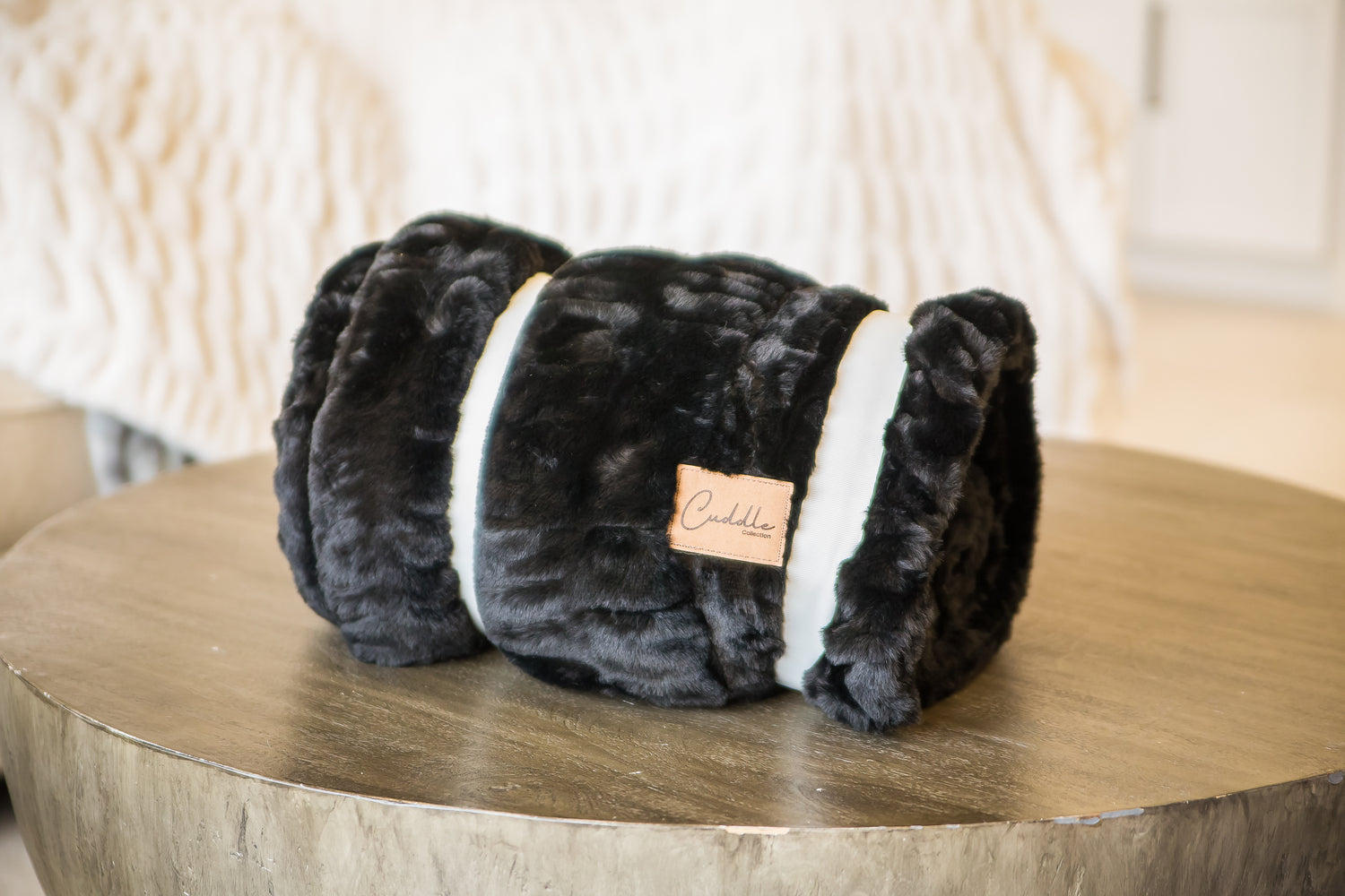 Black Luxury Faux Rabbit Fur Blanket